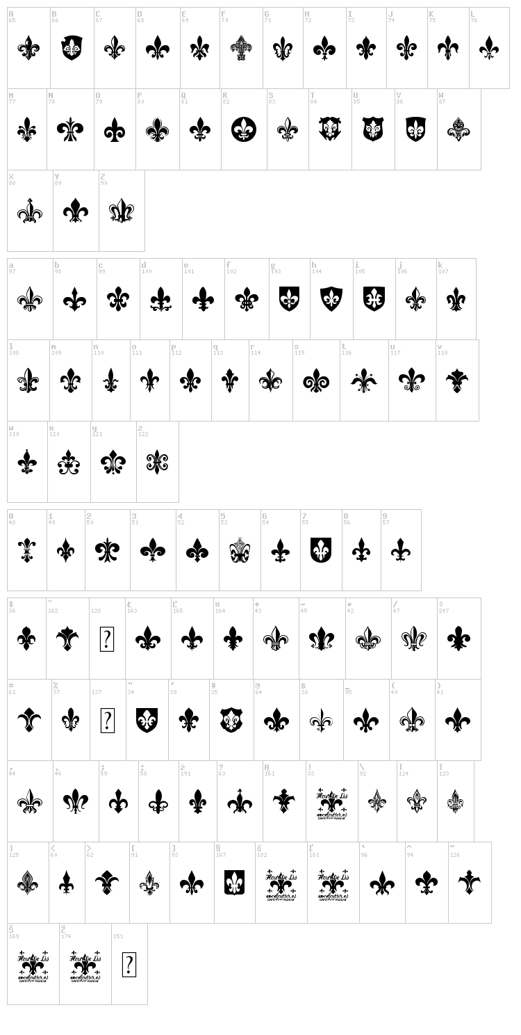 Fleur de Lis font map